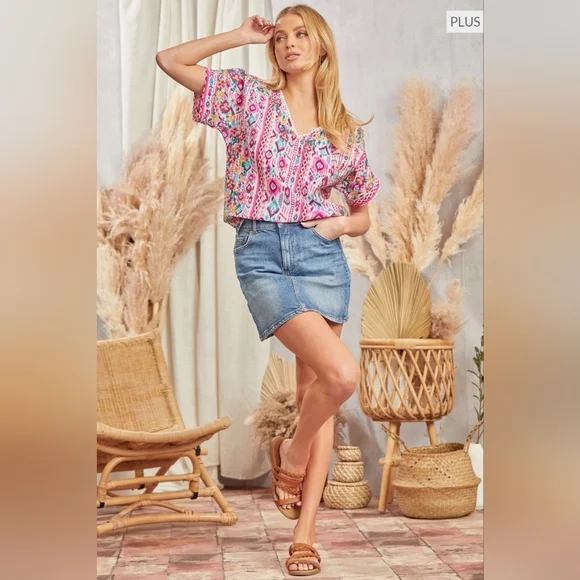 Savanna Jane Pink Blouse with Elegant Embroidery - Picture 3 of 6